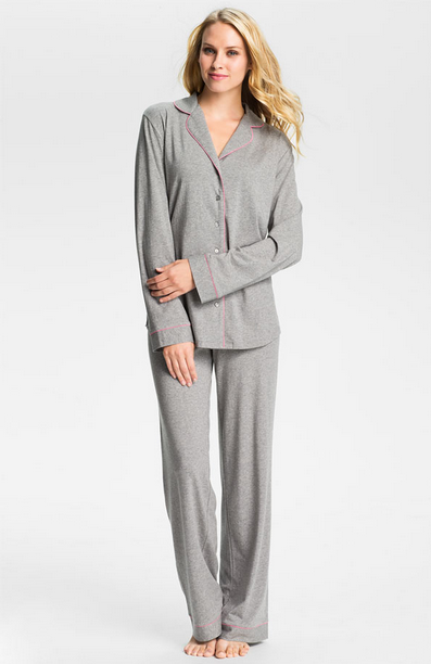 Nordstrom Grey Pajamas with Pink Piping Nordstrom Grey Pajamas with Pink Piping