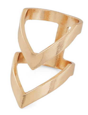 boho chic music festival chevron gold ring